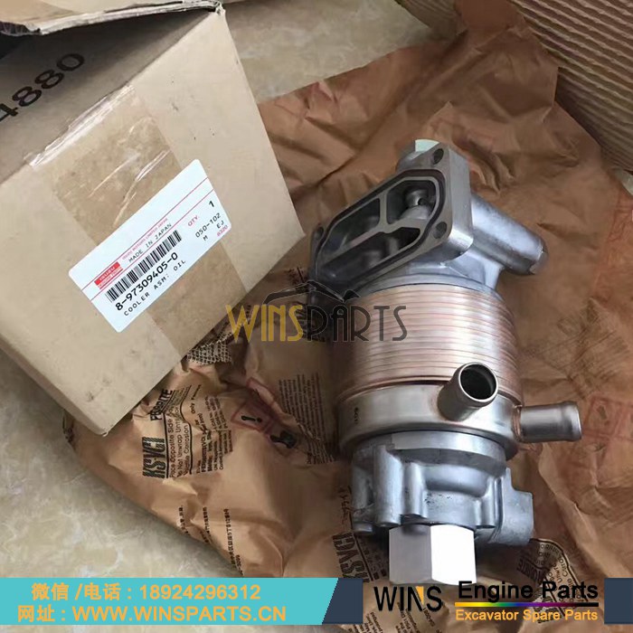 8-97309405-0 8973094050 897309-4050 原装五十铃 4jg1t 4JG1发动机 机油冷却 机油散热器 总成 用于<a href=//lifecity2021.com/riliwajueji.html target='_blank'>日立</a> ZX70 EX75神钢 SK70 SK80 凯斯挖掘机配件