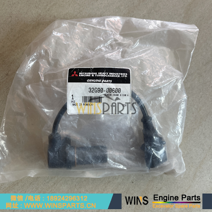 32G90-00600 VA32G9000600 原装日本进口 <a href=//lifecity2021.com/Engine-Mitsubishi.html target='_blank'>三菱</a>D04FR发动机 转速传感器 曲轴转速感应器 SENSOR 用于神钢纽荷兰 SK140-8 SK140SR SK135SR 挖掘机配件